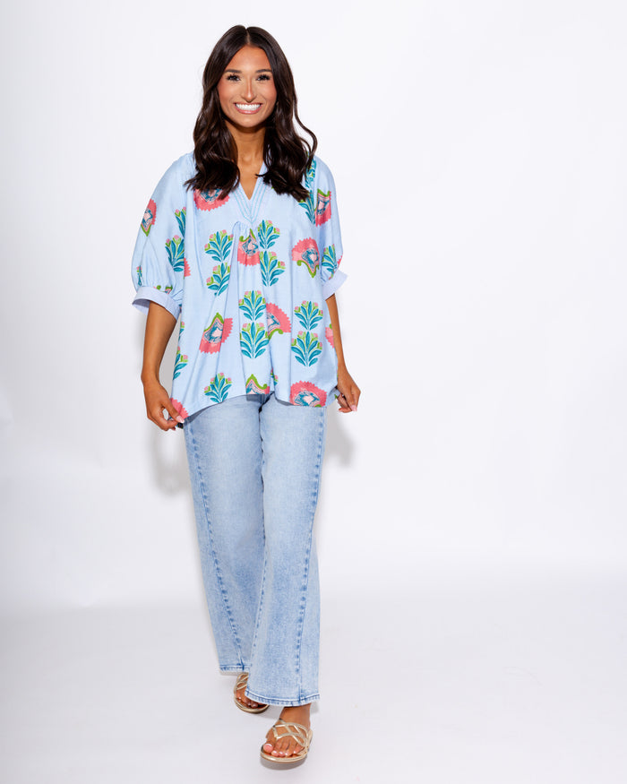 Easy Everyday Floral V-Neck Top