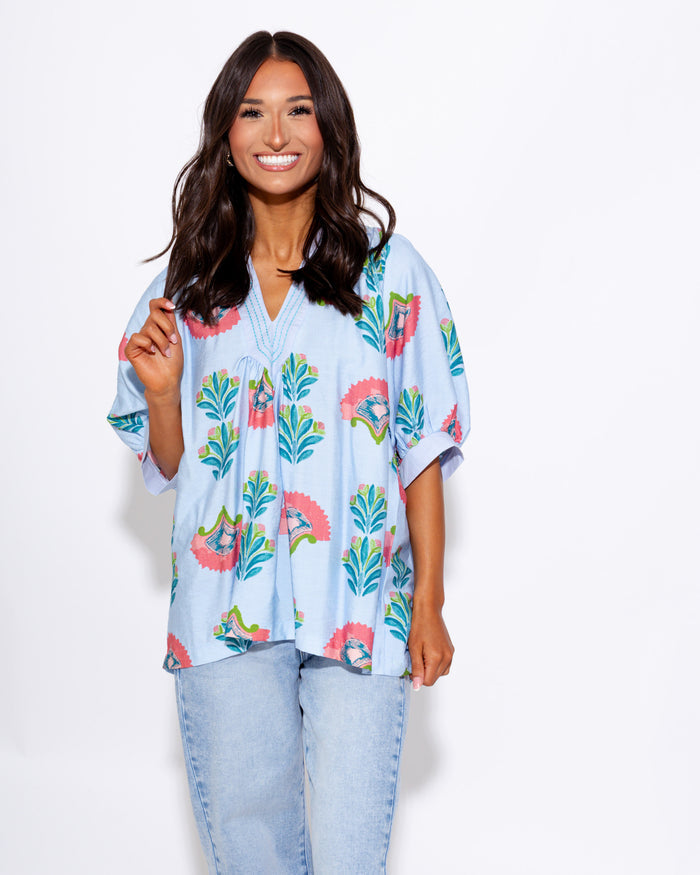 Easy Everyday Floral V-Neck Top