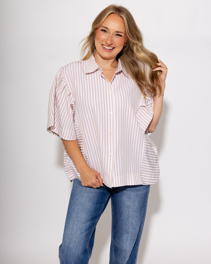 Effortless Everyday Seersucker Striped Top