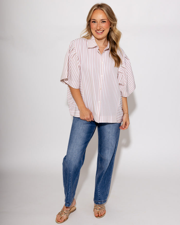 Effortless Everyday Seersucker Striped Top