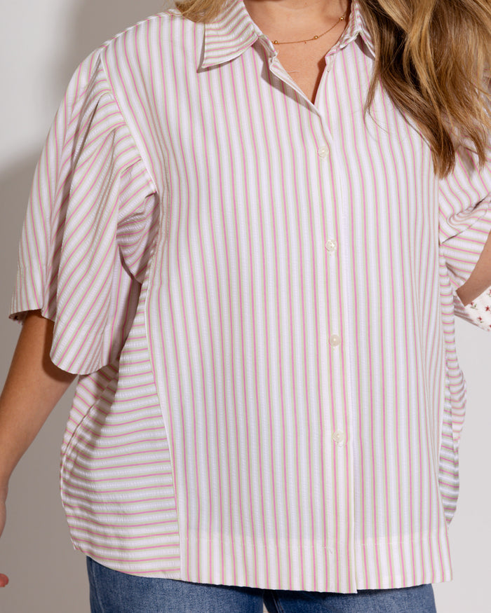 Effortless Everyday Seersucker Striped Top