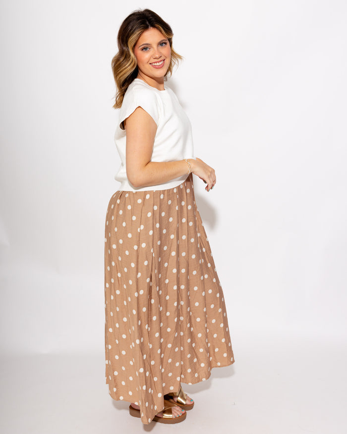 Effortless Layered Polka Dot Dress