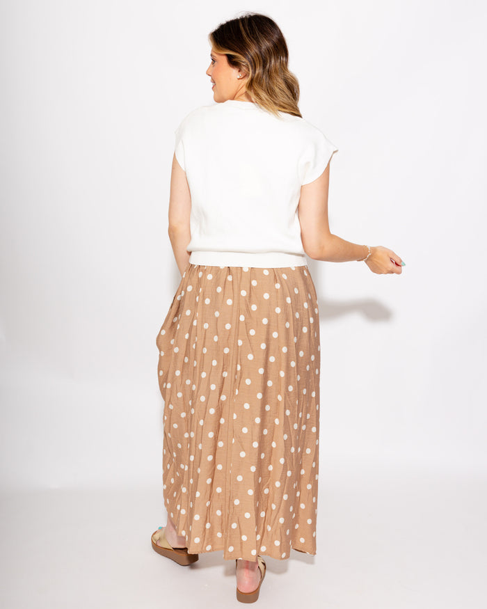 Effortless Layered Polka Dot Dress