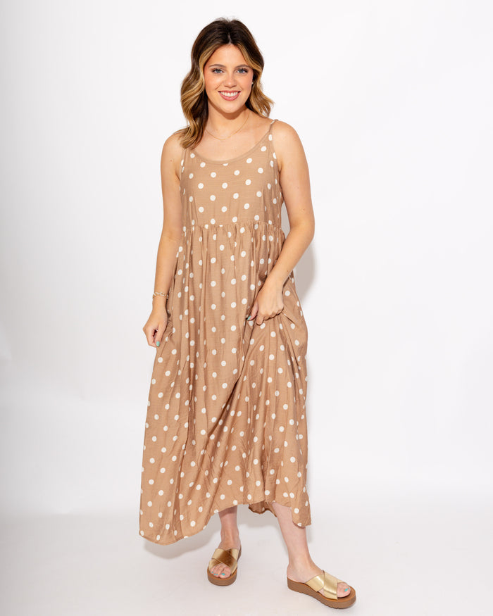 Effortless Layered Polka Dot Dress