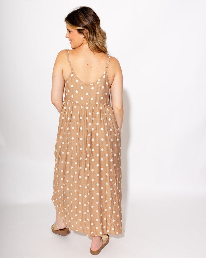 Effortless Layered Polka Dot Dress