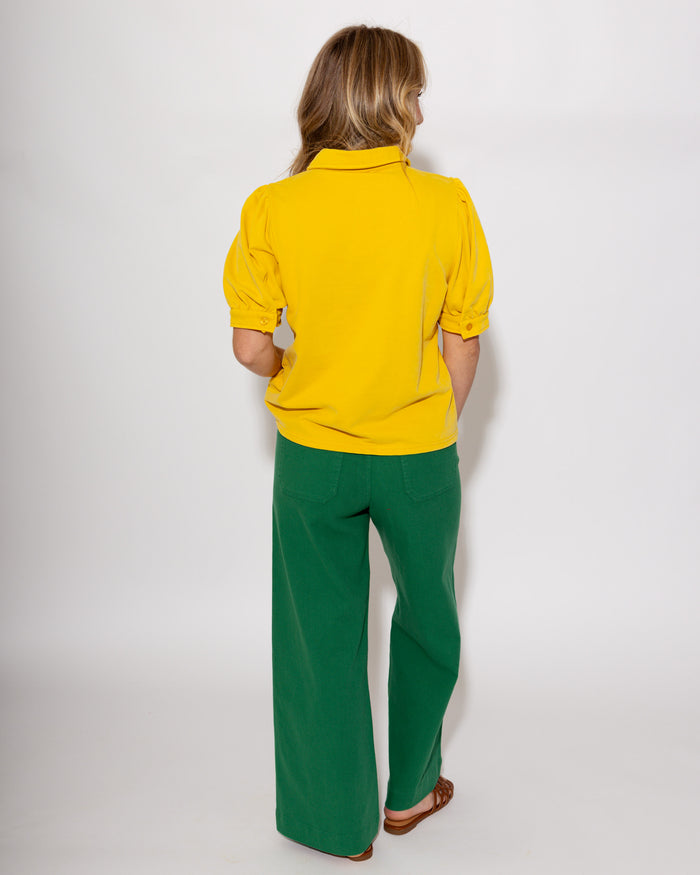Effortless Puff Sleeve Button-Up Top