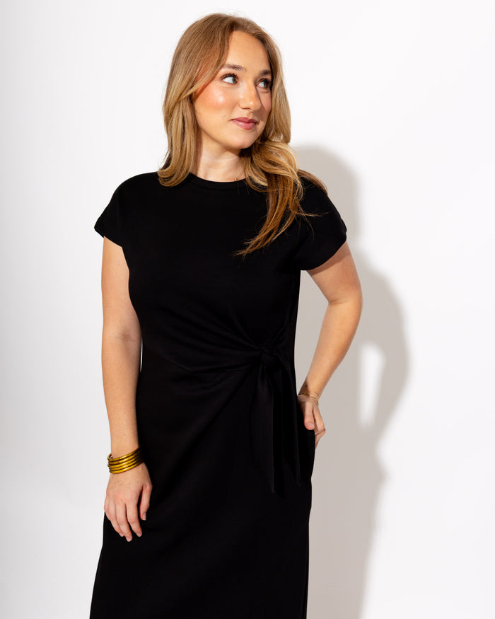 Elegant Side Tie Midi Dress