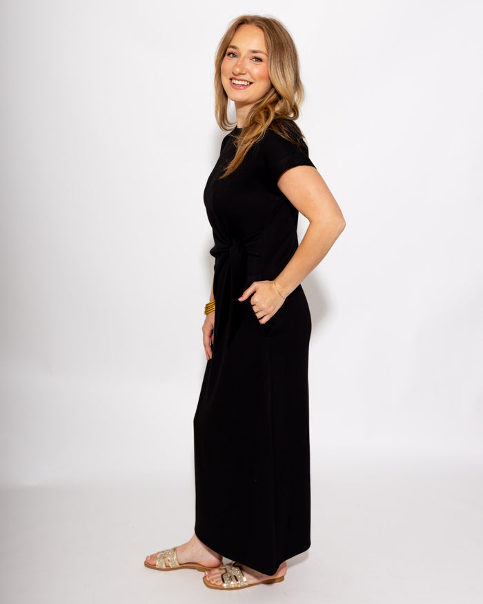 Elegant Side Tie Midi Dress