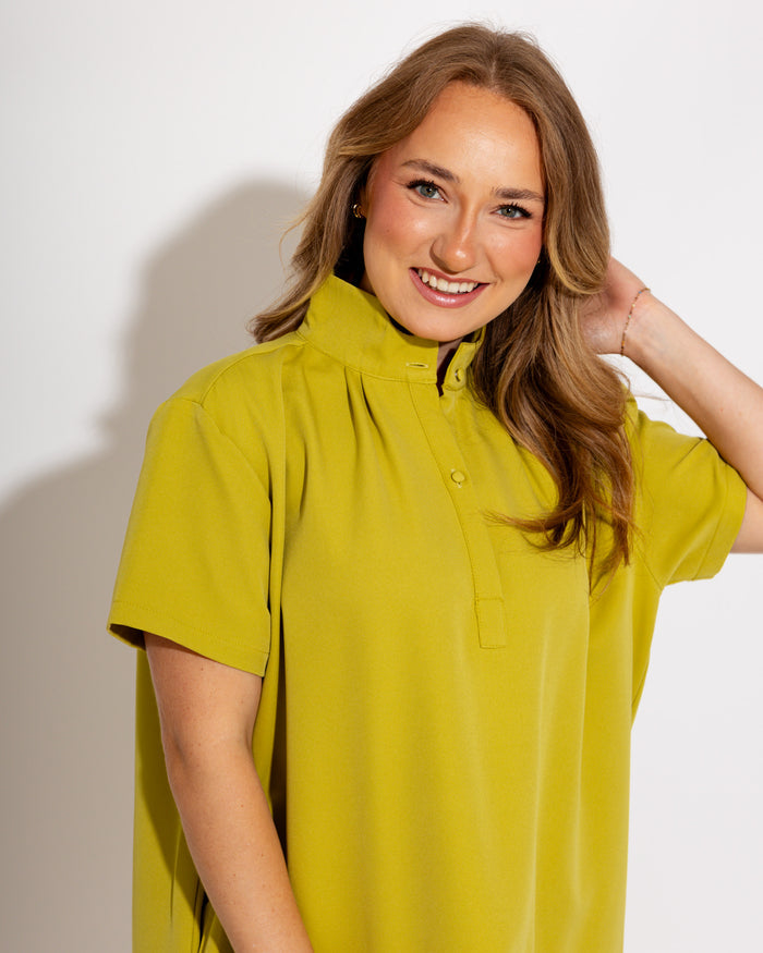 Elevated Shift Dress in Lime