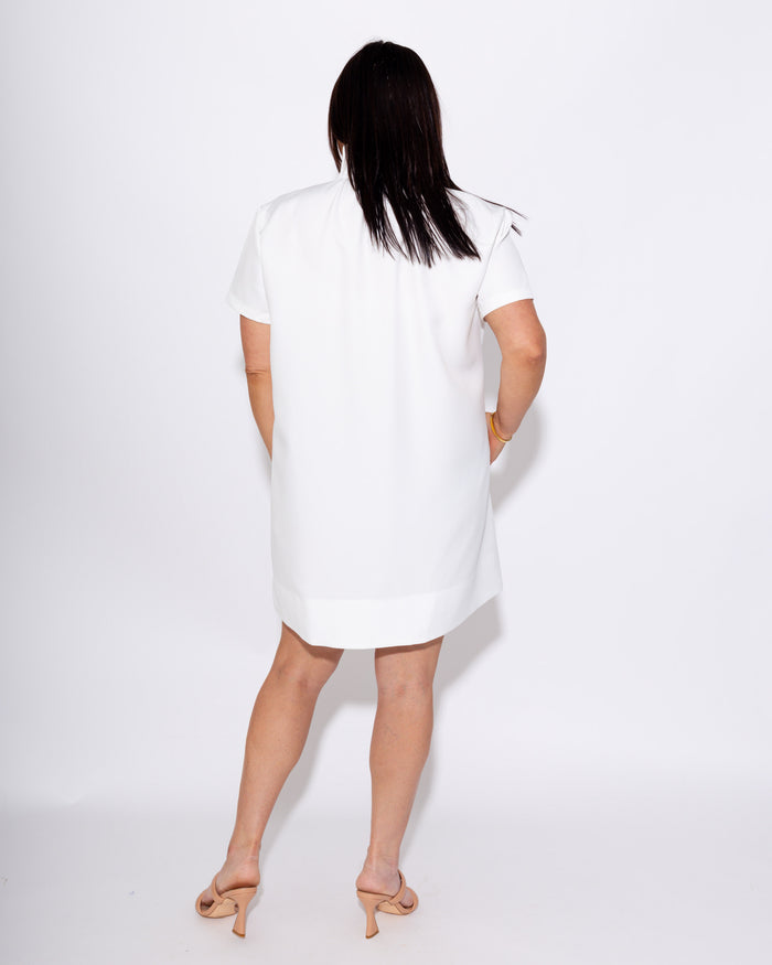 Elevated White Shift Dress in White