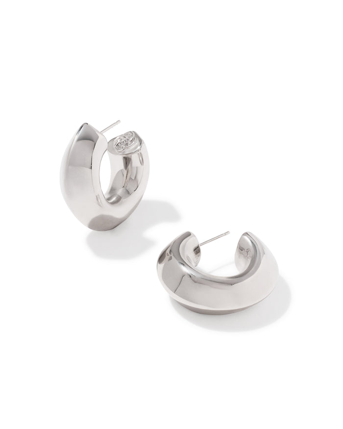 Embry Hoop Earring in Rhodium