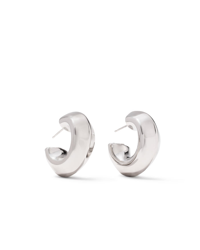 Embry Hoop Earring in Rhodium