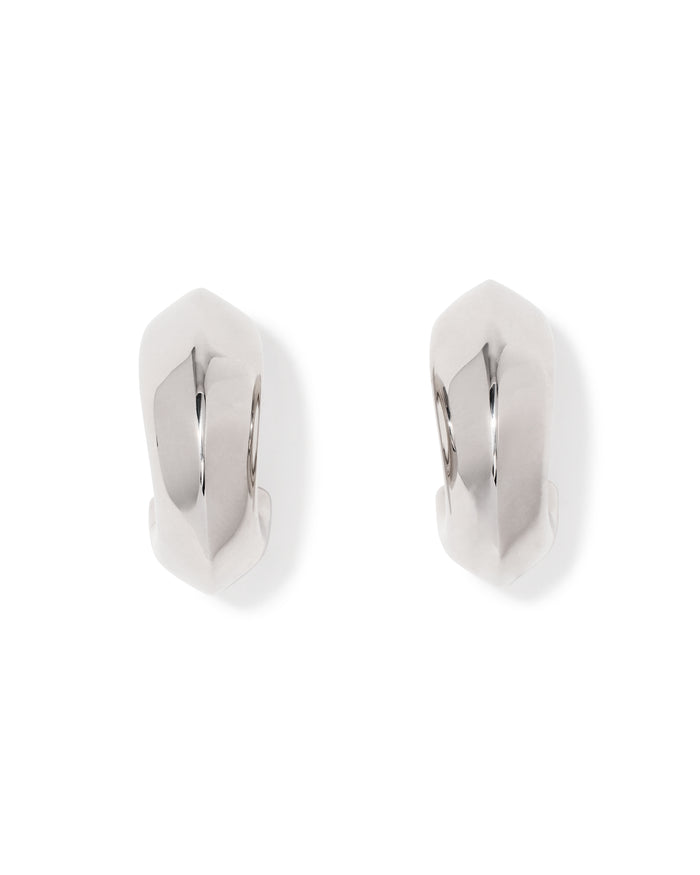 Embry Hoop Earring in Rhodium
