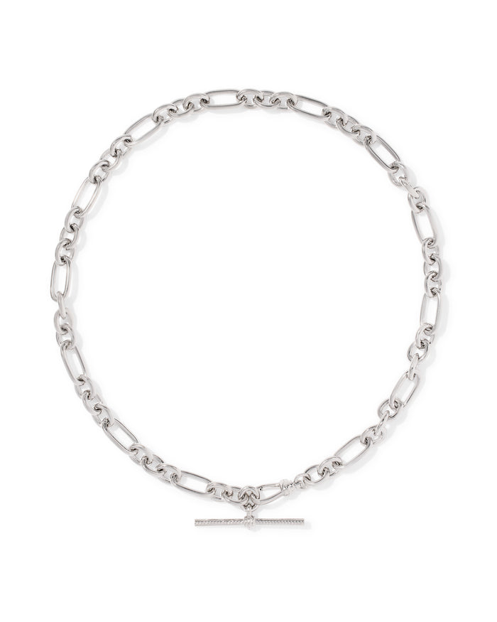 Embry Link Chain Necklace in Rhodium