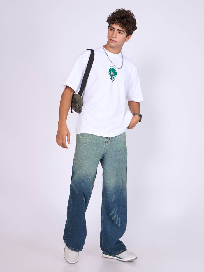 Everston - Lemonade Printed Baggy T-Shirt - White