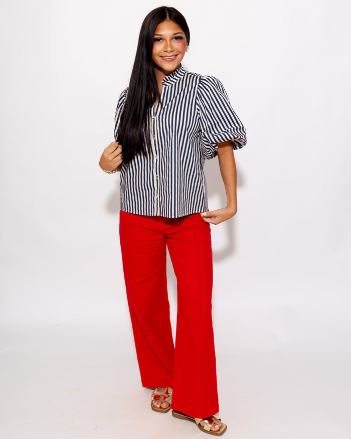 Everyday Elegance Stripe Top in Blue