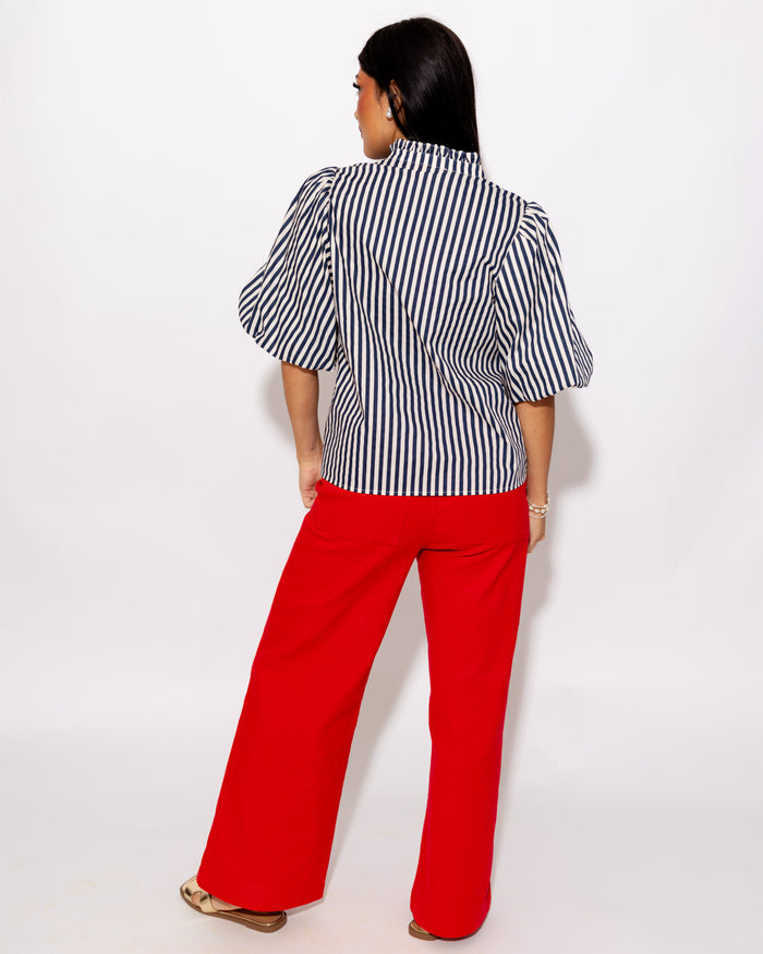 Everyday Elegance Stripe Top in Blue