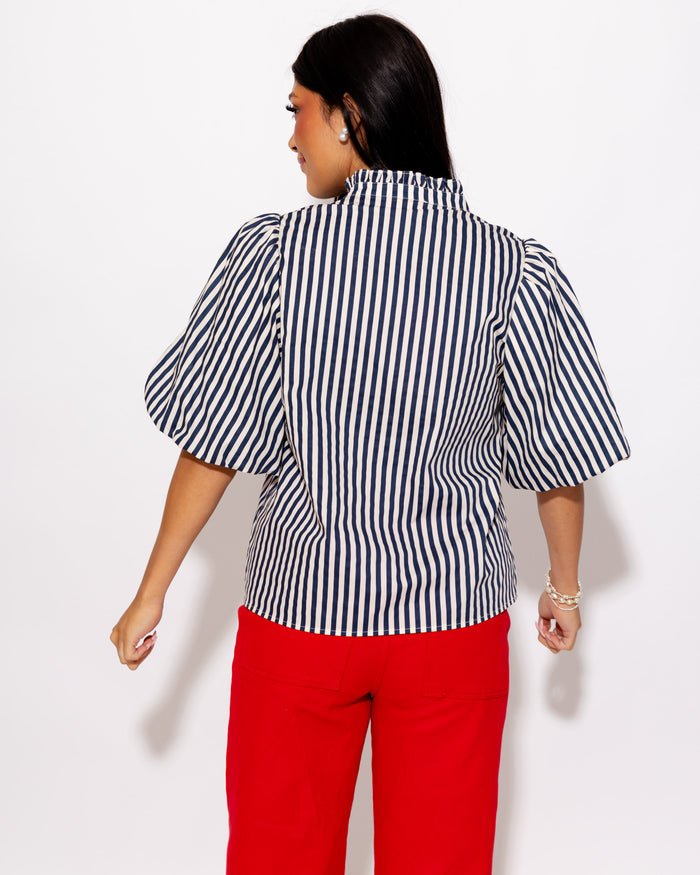 Everyday Elegance Stripe Top in Blue