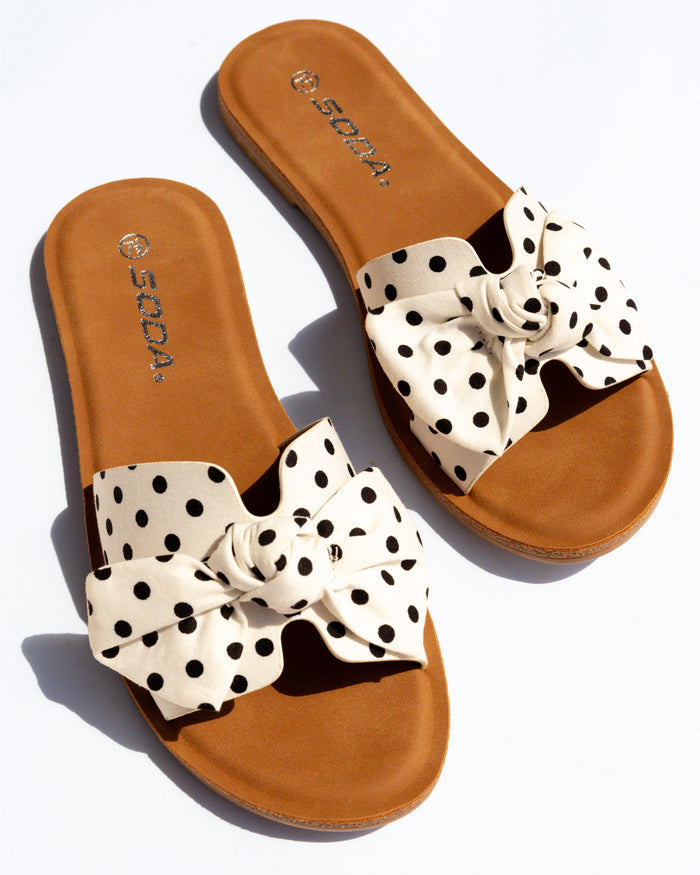 Everyday Polka Dot Bow Slides