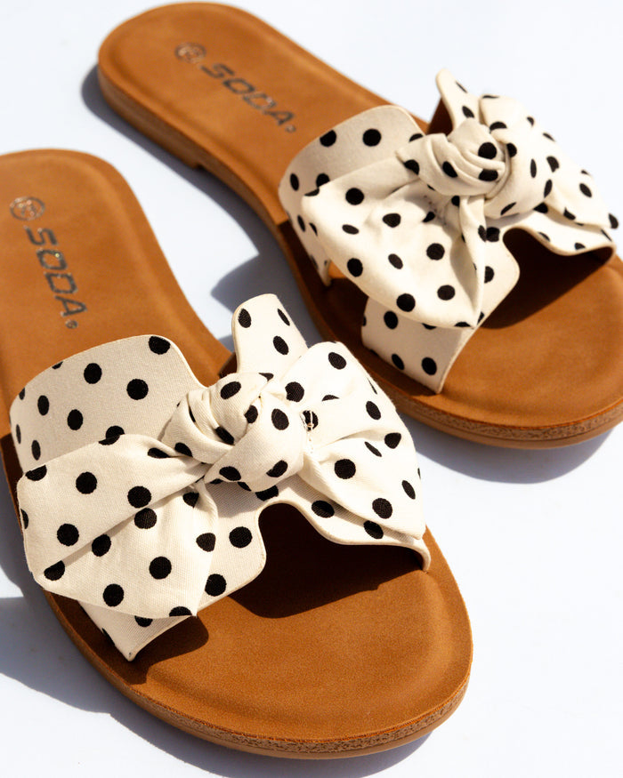 Everyday Polka Dot Bow Slides