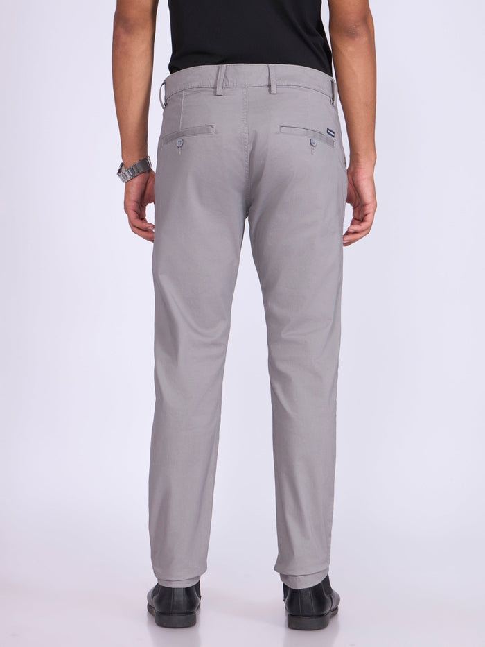 Men's  Skinny Fit Cotton Pant in Light Gray