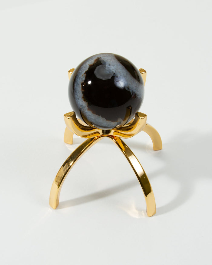 Luna Norte - Eye Of the Beholder Gemstone Sphere On Stand Set - Sardonyx
