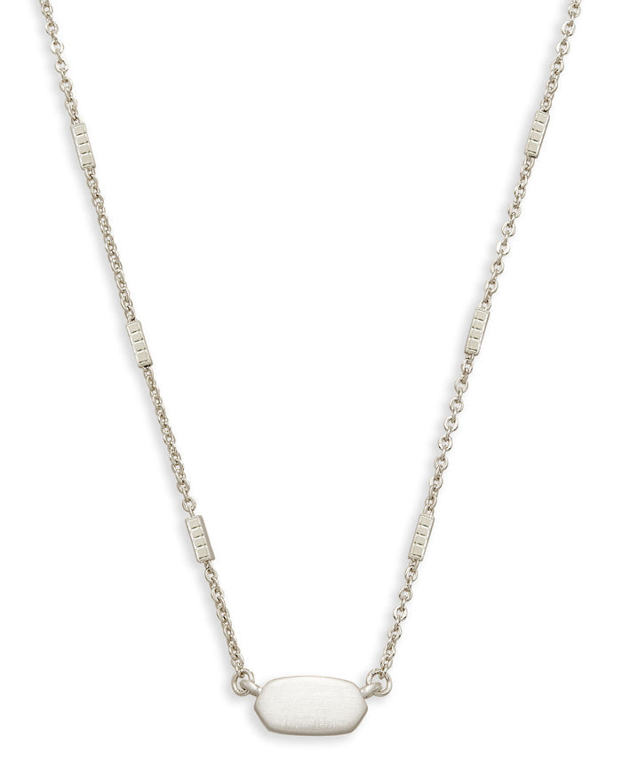Fern Necklace in Bright Silver Metal