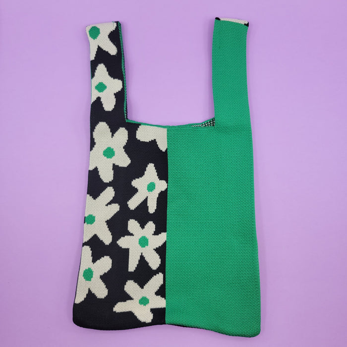 Black Green Half Flower