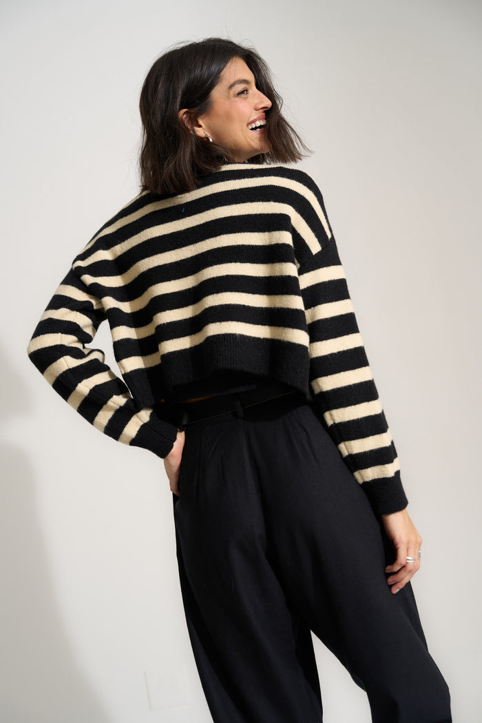Callahan Knitwear - Fiona Cardigan - Black & White -