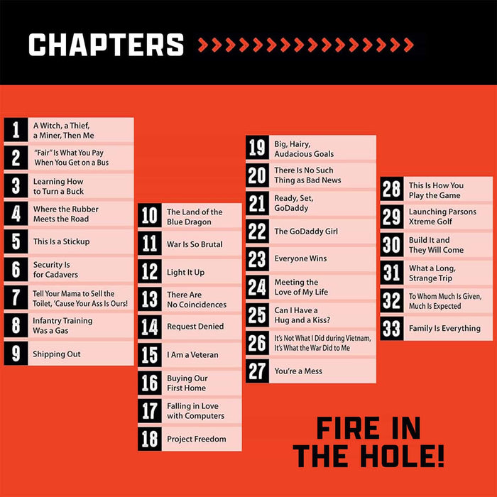 PXG Fire in the Hole book by Bob Parsons on a white background