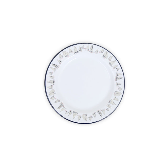 Crow Canyon Home - Fishs Eddy x CCH Flat Salad Plate - Sailboats -