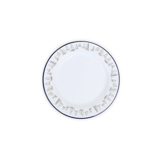 Crow Canyon Home - Fishs Eddy x CCH Flat Salad Plate - Sailboats -