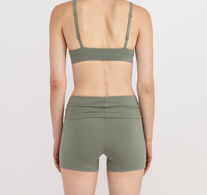 Organic Basics - Flex Foldover Shorts - Seaweed -