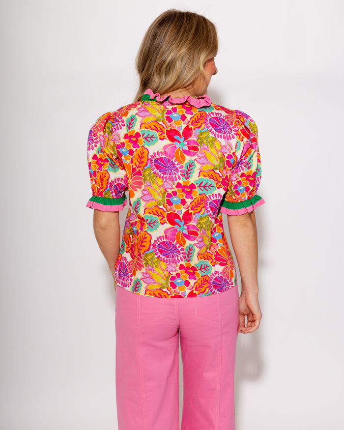 Floral Charm Ruffle Top