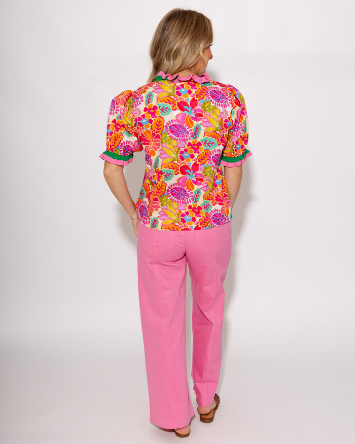 Floral Charm Ruffle Top