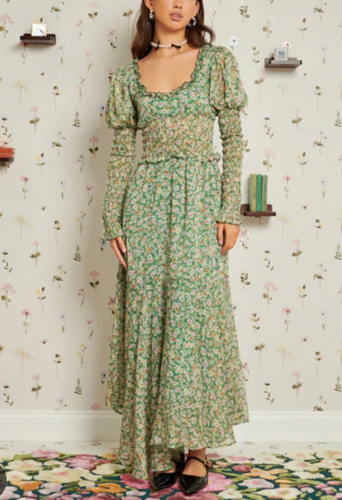 Floral Notes Midi Dress