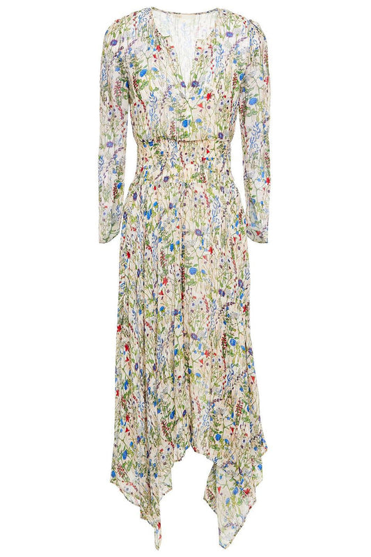 Floral-print Chiffon Midi Dress