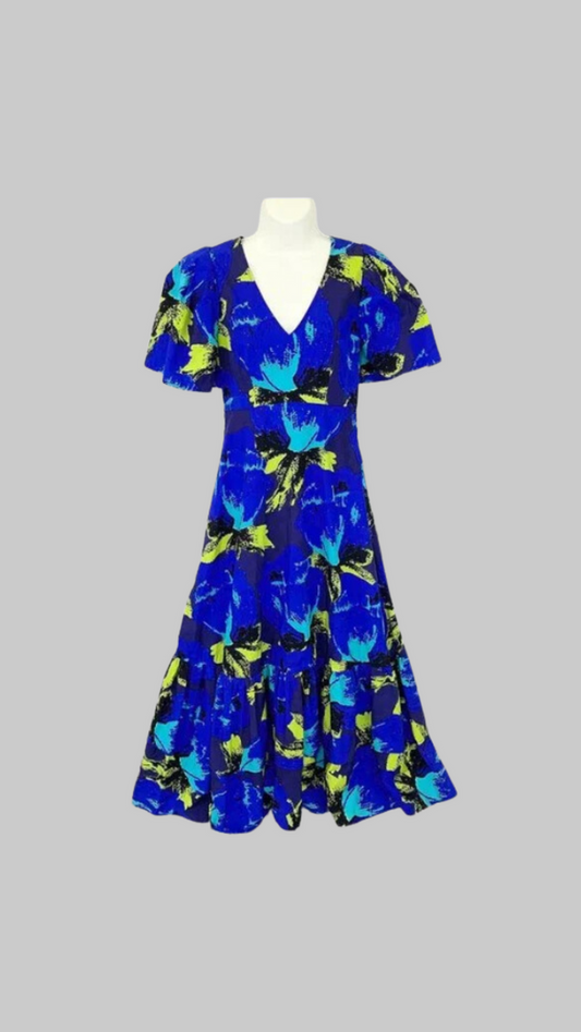Floral Puff Sleeve Tiered Dress