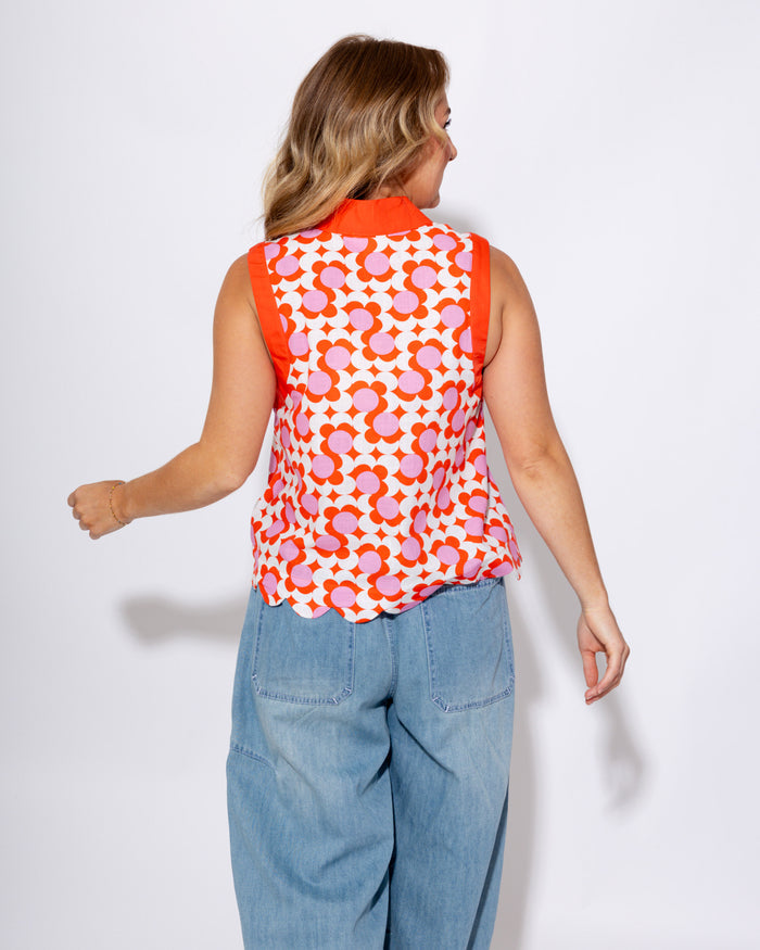 Floral Scalloped Edge Top