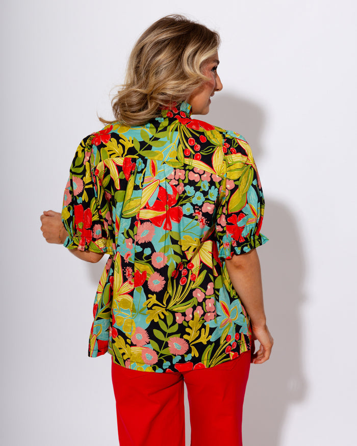 Floral Smocked Detail Top