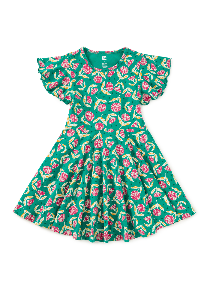 Flutter Sleeve Twirl Dress