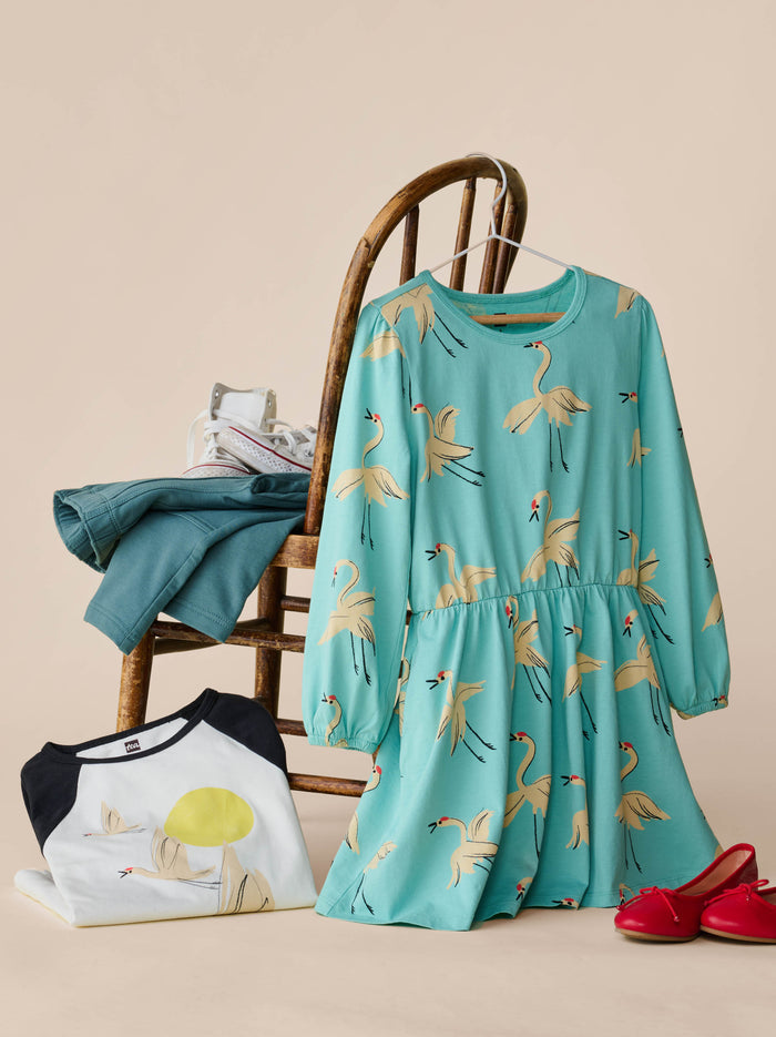 Flying Cranes Graphic Raglan T