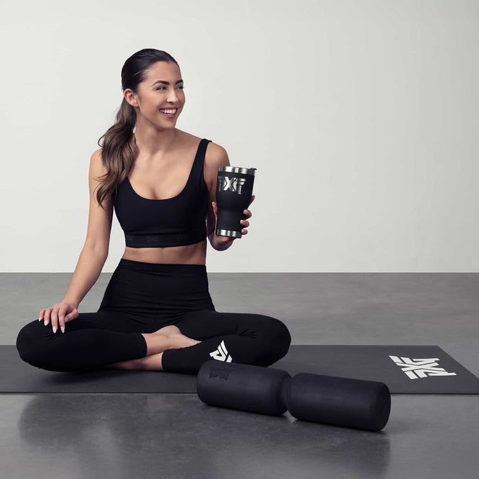 PXG black foam roller with a black PXG logo on a white background