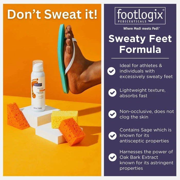 Footlogix Sweaty Feet Formula Mousse, 125 ml Footlogix