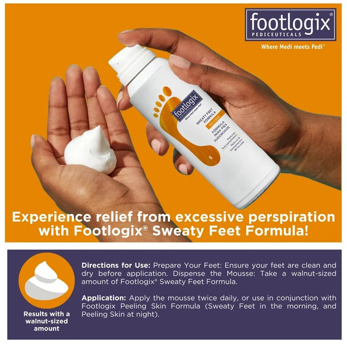 Footlogix Sweaty Feet Formula Mousse, 125 ml Footlogix