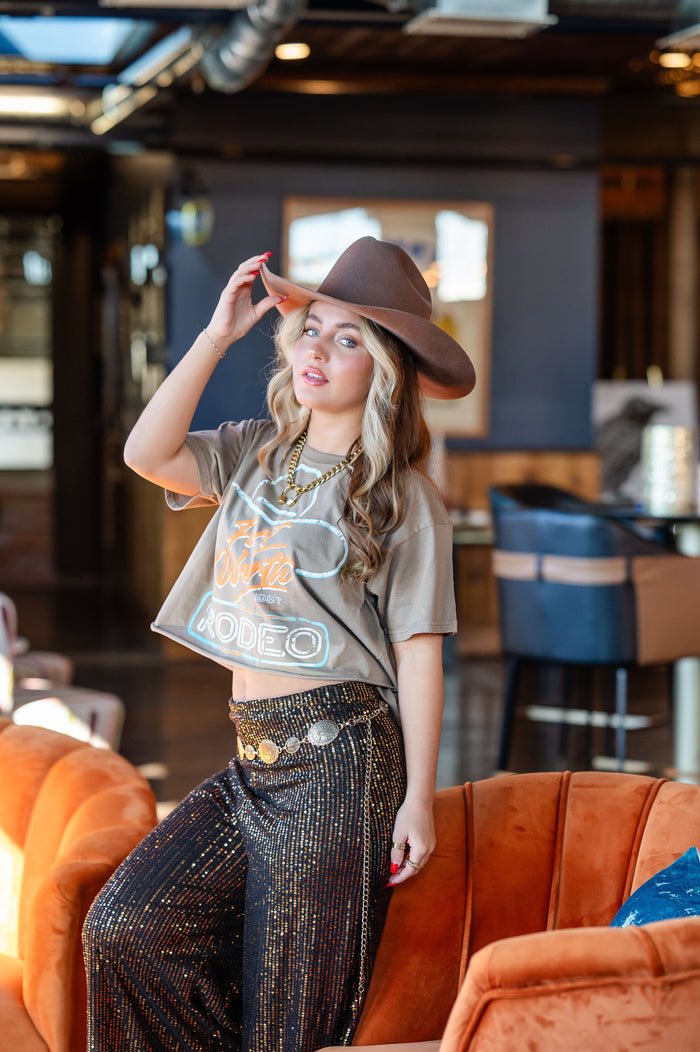 Fort Worth Rodeo 87 Vintage Relaxed Crop T-shirt