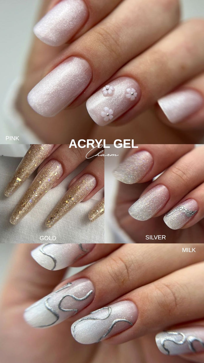 F.O.X Acryl Gel Charm 001, Milk, 15 ml Acryl Gel F.O.X