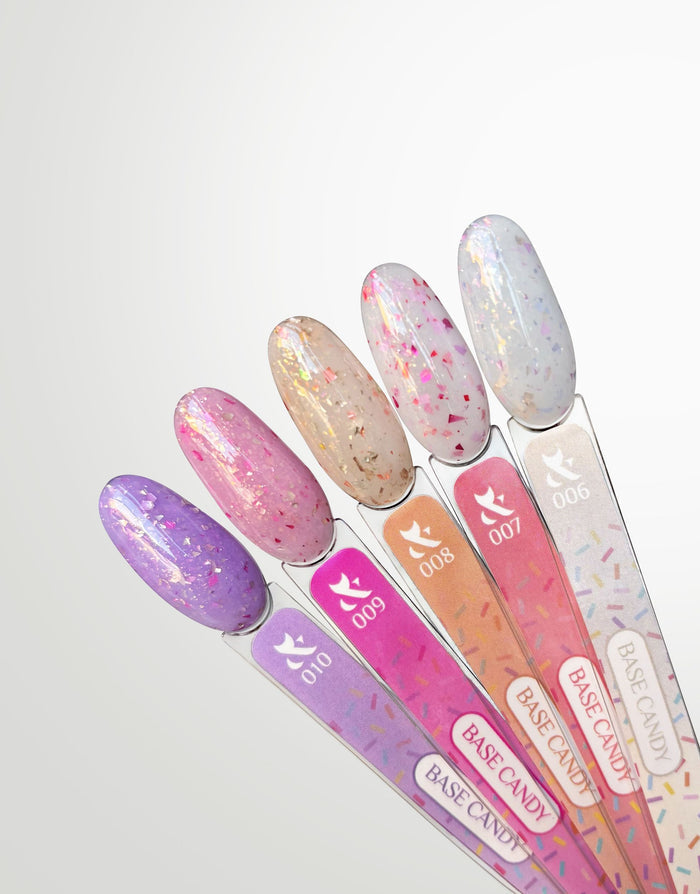 F.O.X Candy Base — Nail tips 006-010 (set of 5) swatches F.O.X