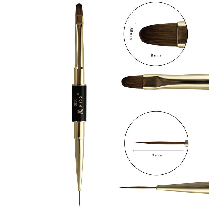 F.O.X Nail Art Double Brush 008 (oval + liner) Brushes F.O.X