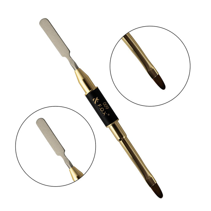 F.O.X Nail Art Double Brush 009 for Acryl gel (oval + spatula) Brushes F.O.X